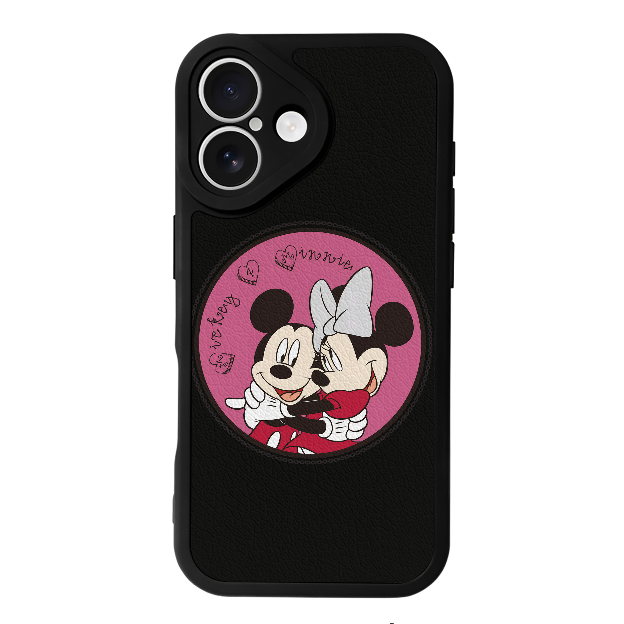 （画像用） ミッキーマウス Mickey Mouse 【iPhone 16シリーズ対応】シリコンスマホケース（レザー調） 材質：シリコン